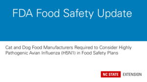 Cover photo for Food Safety Update: HPAI for Consideration in Dog and Cat Food Safety Plans